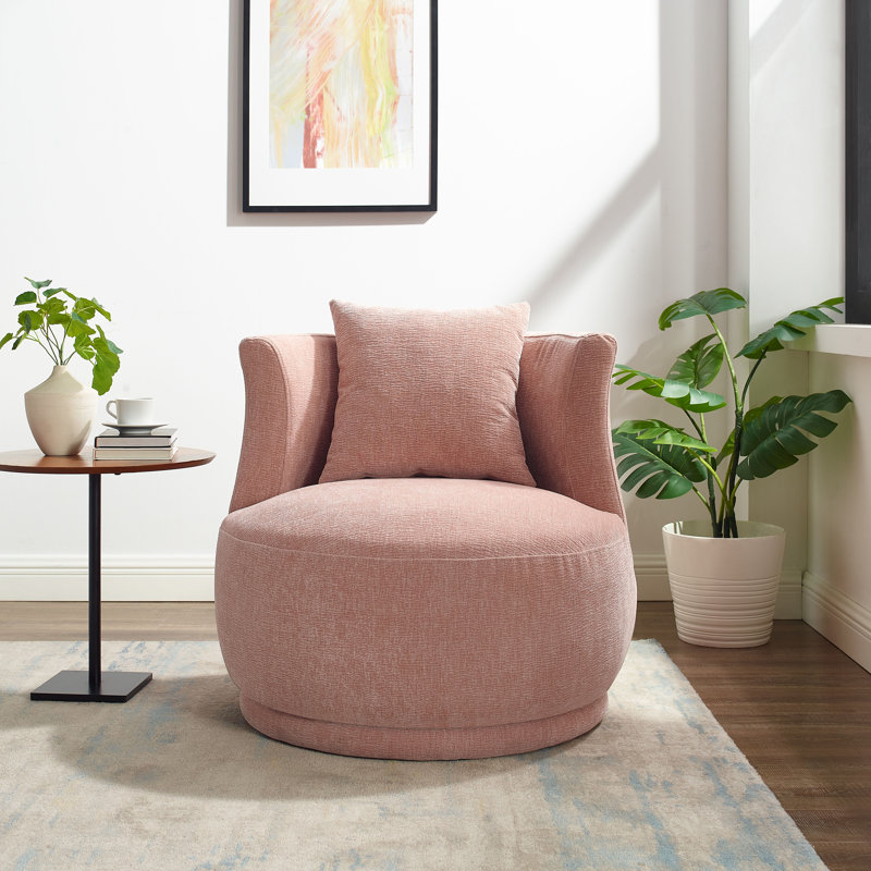 Latitude Run® 31.9 Inch Wide Upholstered Swivel Accent Chair & Reviews